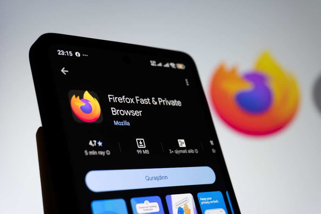 Firefox browser app displayed on a smartphone screen.